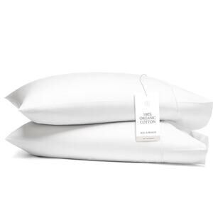 BOLL & BRANCH Signature 100% Cotton Hemmed King Pillowcases White (2) NEW $70
